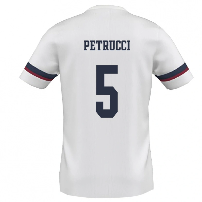 Danxen Herren Gianluca Petrucci #5 Weiß Rot Auswärtstrikot Trikot 2025/26 T-Shirt