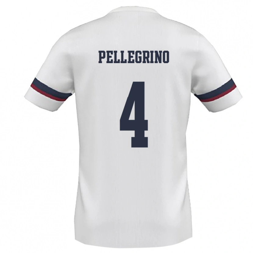 Danxen Herren Francesco Pellegrino #4 Weiß Rot Auswärtstrikot Trikot 2025/26 T-Shirt