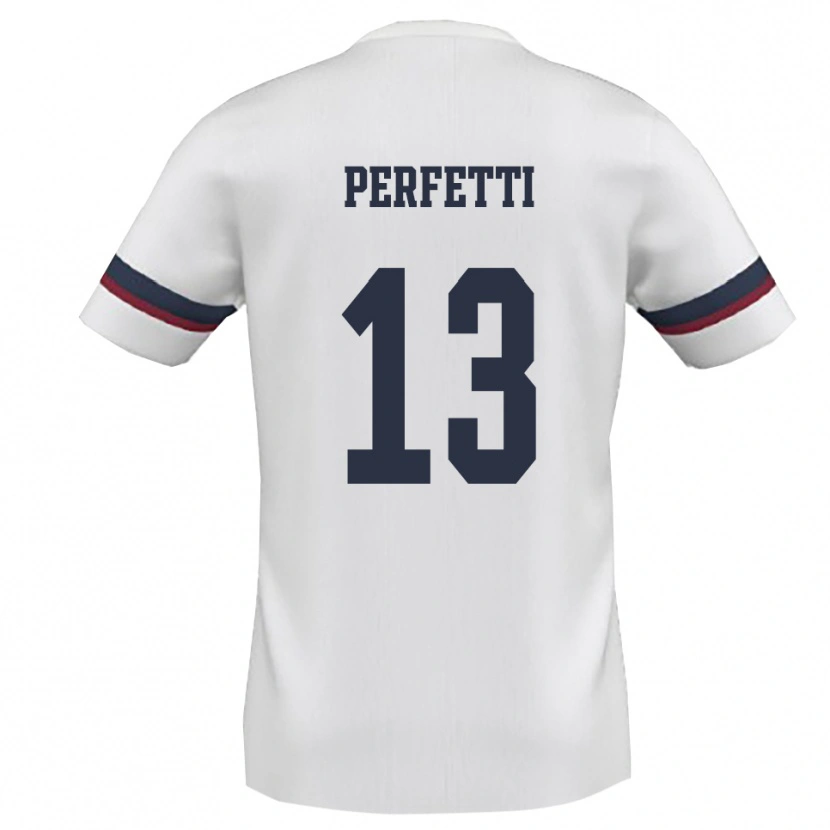Danxen Herren Daniel Perfetti #13 Weiß Rot Auswärtstrikot Trikot 2025/26 T-Shirt