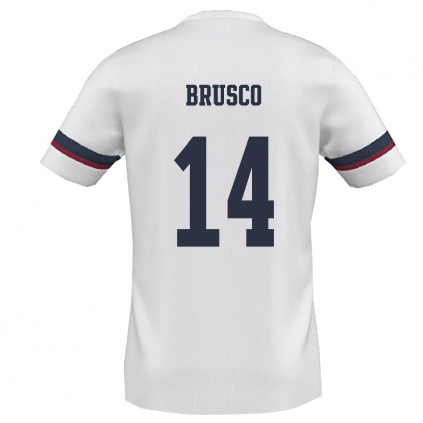 Danxen Herren Alessandro Brusco #14 Weiß Rot Auswärtstrikot Trikot 2025/26 T-Shirt