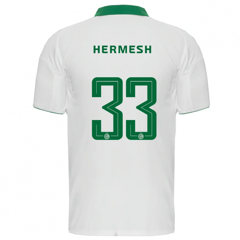 Danxen Herren Liam Hermesh #33 Weiß Grün Auswärtstrikot Trikot 2025/26 T-Shirt