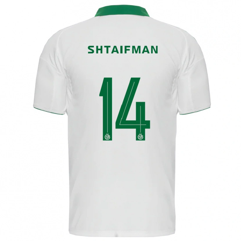 Danxen Herren Noam Shtaifman #14 Weiß Grün Auswärtstrikot Trikot 2025/26 T-Shirt