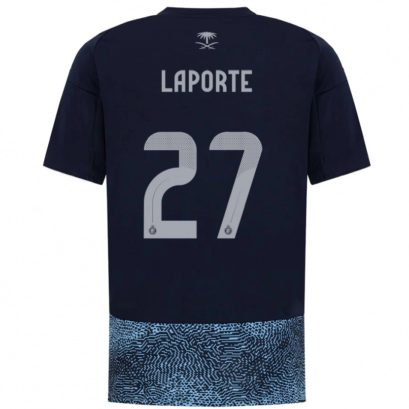 Danxen Herren Aymeric Laporte #27 Marineblau Himmelblau Auswärtstrikot Trikot 2025/26 T-Shirt