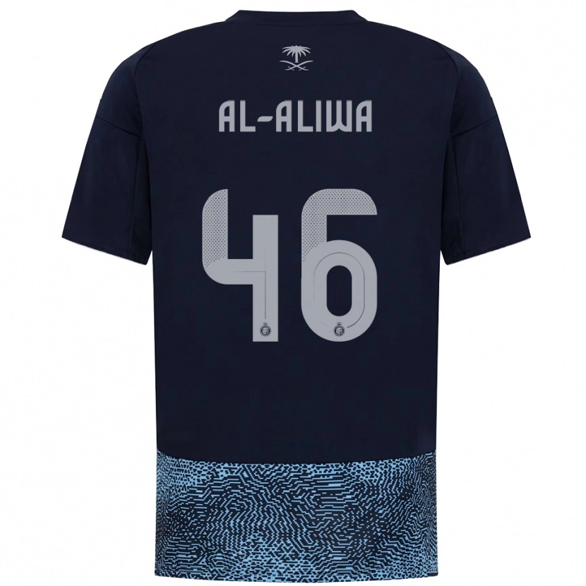 Danxen Herren Abdulaziz Al-Aliwa #46 Marineblau Himmelblau Auswärtstrikot Trikot 2025/26 T-Shirt