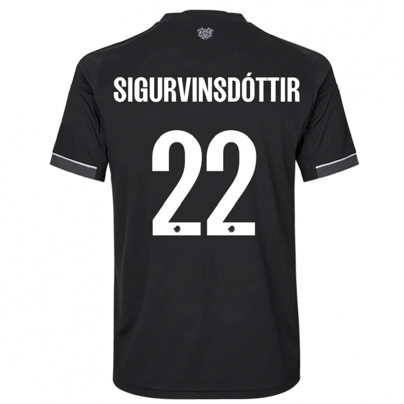 Danxen Herren Sunneva Sigurvinsdóttir #22 Schwarz Weiß Auswärtstrikot Trikot 2025/26 T-Shirt