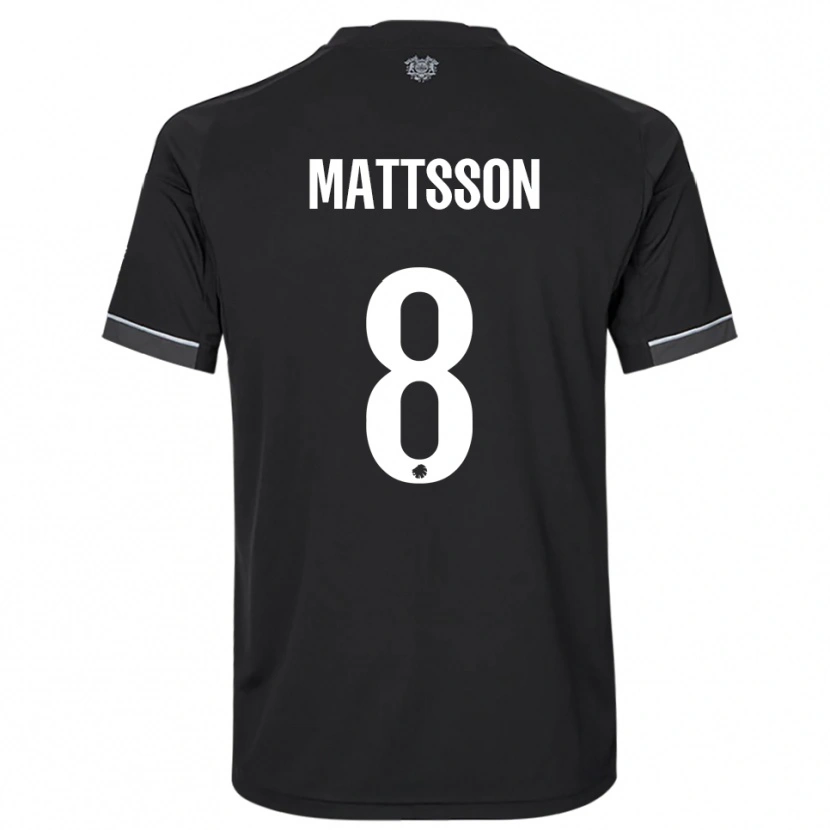 Danxen Herren Magnus Mattsson #8 Schwarz Weiß Auswärtstrikot Trikot 2025/26 T-Shirt