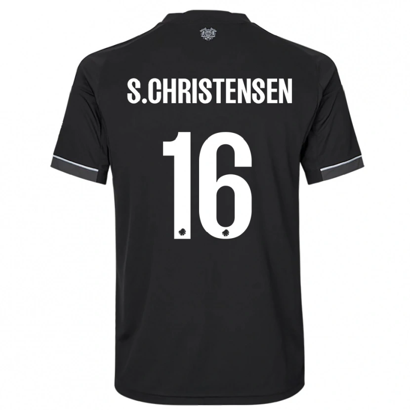 Danxen Herren Sebastian Christensen #16 Schwarz Weiß Auswärtstrikot Trikot 2025/26 T-Shirt