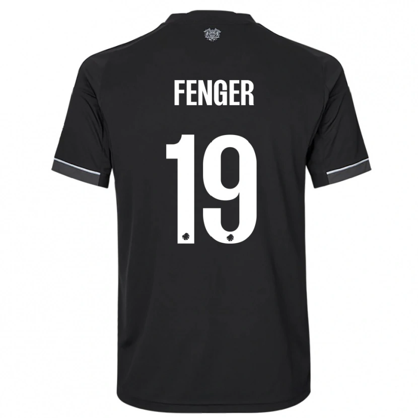Danxen Herren Oskar Fenger #19 Schwarz Weiß Auswärtstrikot Trikot 2025/26 T-Shirt