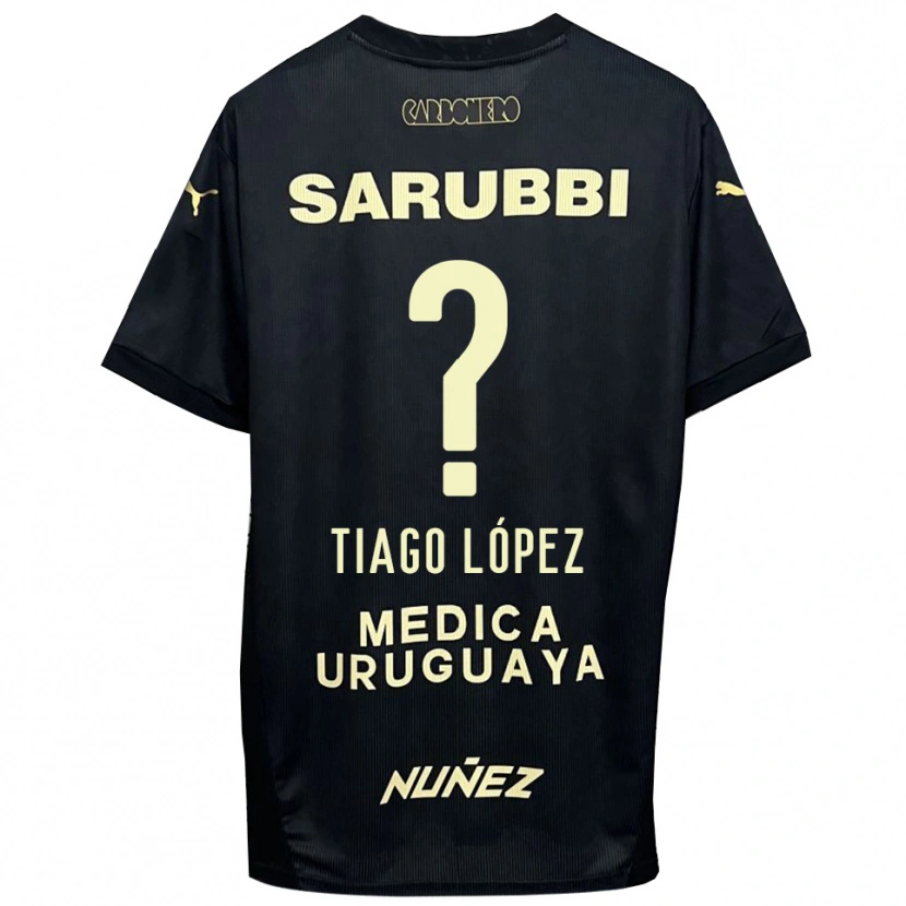 Danxen Herren Tiago López #0 Schwarz Gold Auswärtstrikot Trikot 2025/26 T-Shirt