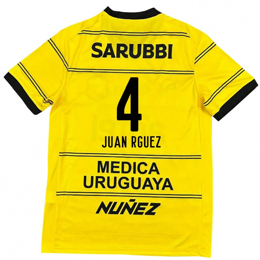 Danxen Herren Juan Rodríguez #4 Schwarz Gold Auswärtstrikot Trikot 2025/26 T-Shirt