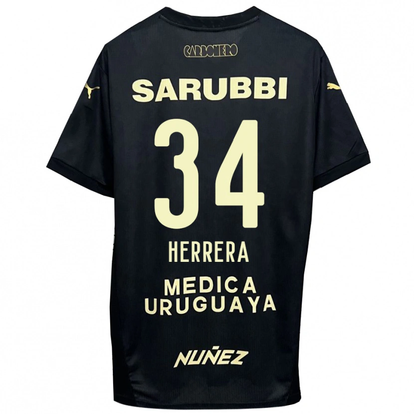 Danxen Herren Nahuel Herrera #34 Schwarz Gold Auswärtstrikot Trikot 2025/26 T-Shirt