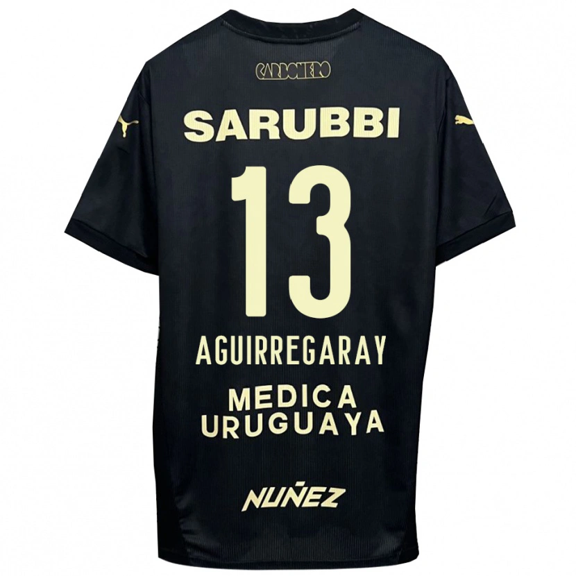 Danxen Herren Matías Aguirregaray #13 Schwarz Gold Auswärtstrikot Trikot 2025/26 T-Shirt