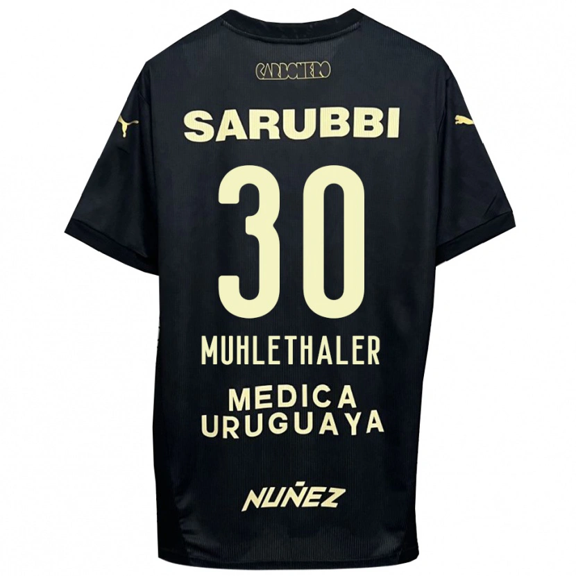 Danxen Herren Stiven Muhlethaler #30 Schwarz Gold Auswärtstrikot Trikot 2025/26 T-Shirt