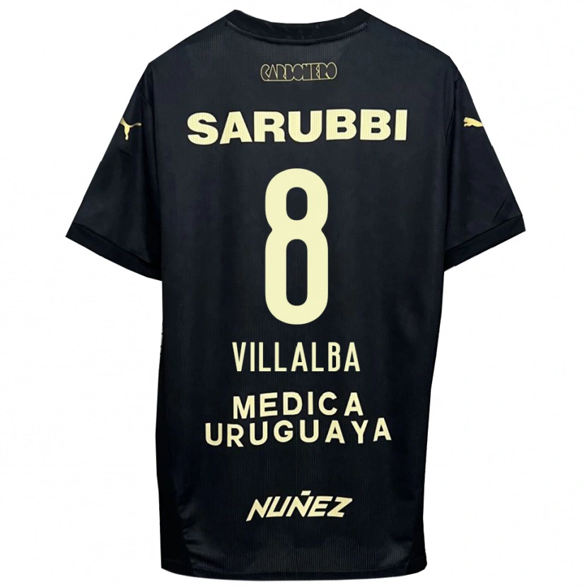Danxen Herren Héctor Villalba #8 Schwarz Gold Auswärtstrikot Trikot 2025/26 T-Shirt