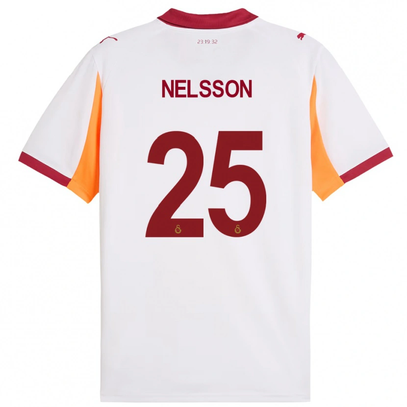 Danxen Herren Victor Nelsson #25 Weiß Rot Auswärtstrikot Trikot 2025/26 T-Shirt