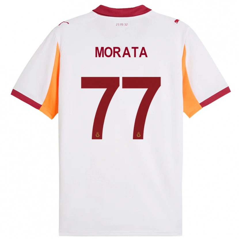 Danxen Herren Álvaro Morata #77 Weiß Rot Auswärtstrikot Trikot 2025/26 T-Shirt