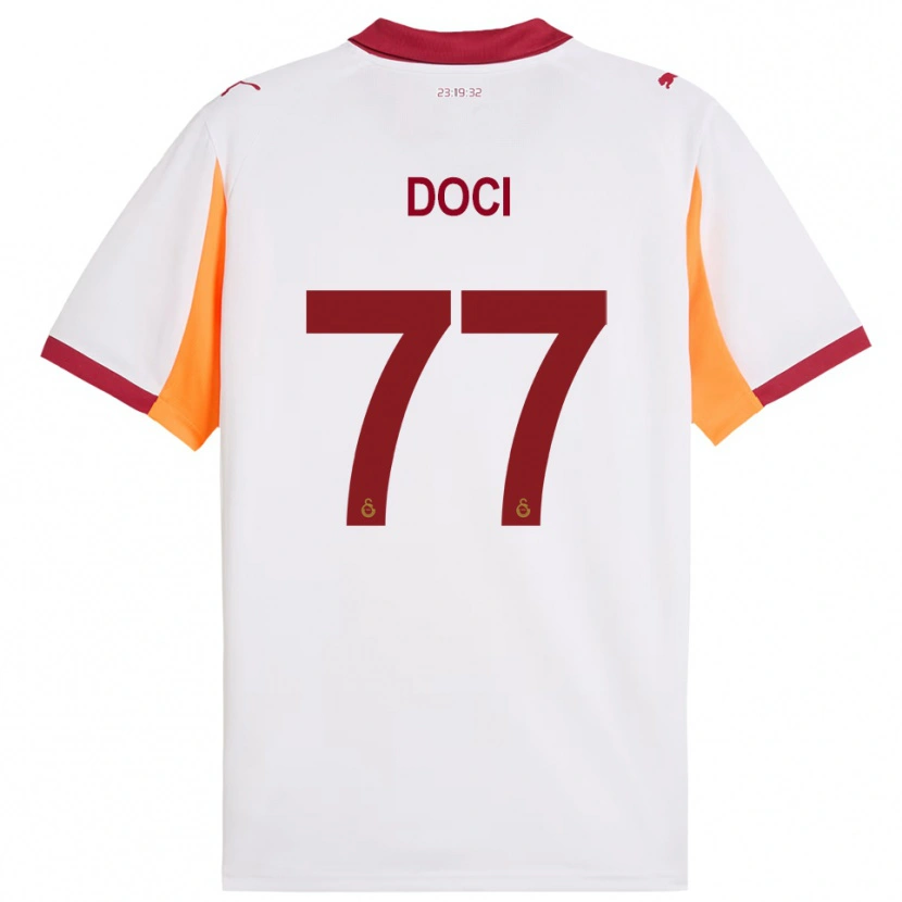Danxen Herren Megi Doci #77 Weiß Rot Auswärtstrikot Trikot 2025/26 T-Shirt
