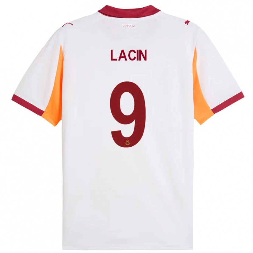 Danxen Herren Elanur Laçin #9 Weiß Rot Auswärtstrikot Trikot 2025/26 T-Shirt
