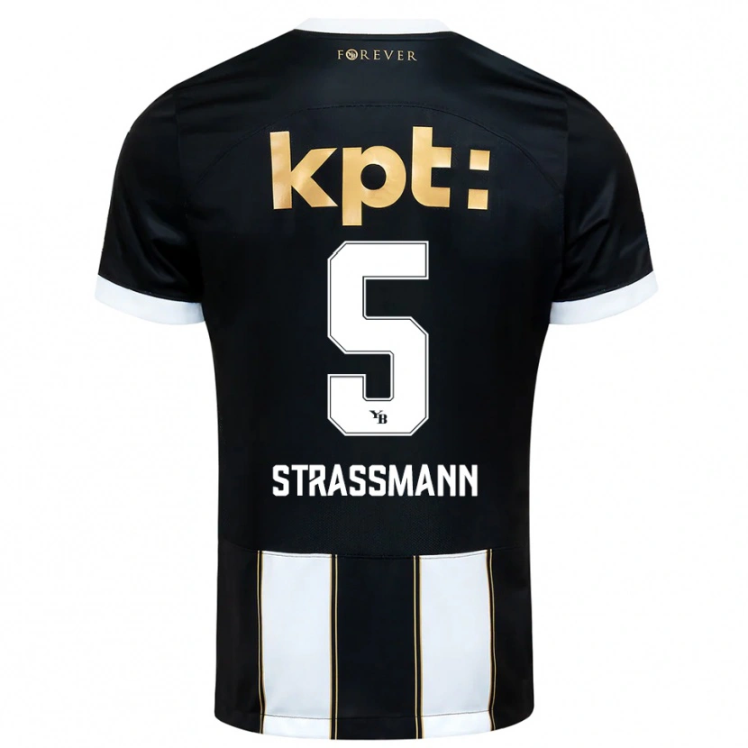 Danxen Herren Sven Strassmann #5 Schwarz Weiß Auswärtstrikot Trikot 2025/26 T-Shirt
