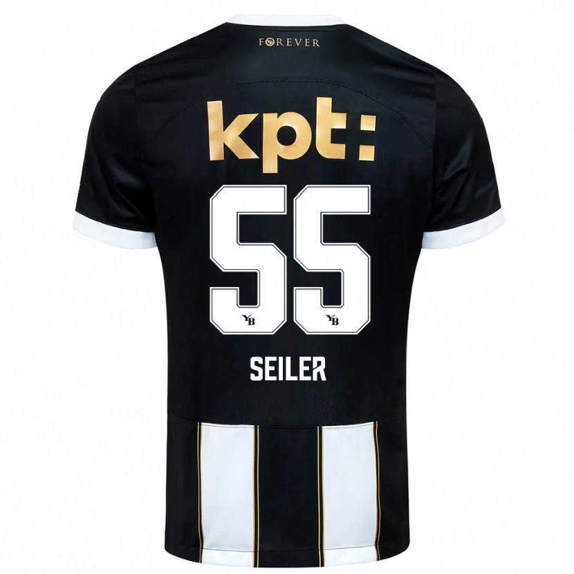 Danxen Herren Mats Seiler #55 Schwarz Weiß Auswärtstrikot Trikot 2025/26 T-Shirt