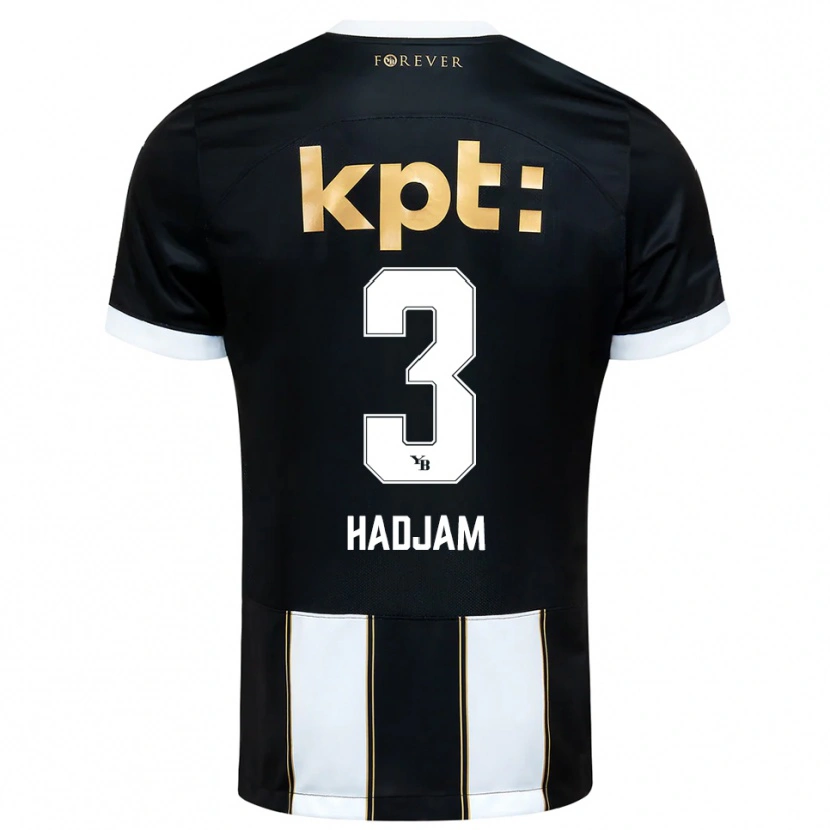 Danxen Herren Jaouen Hadjam #3 Schwarz Weiß Auswärtstrikot Trikot 2025/26 T-Shirt