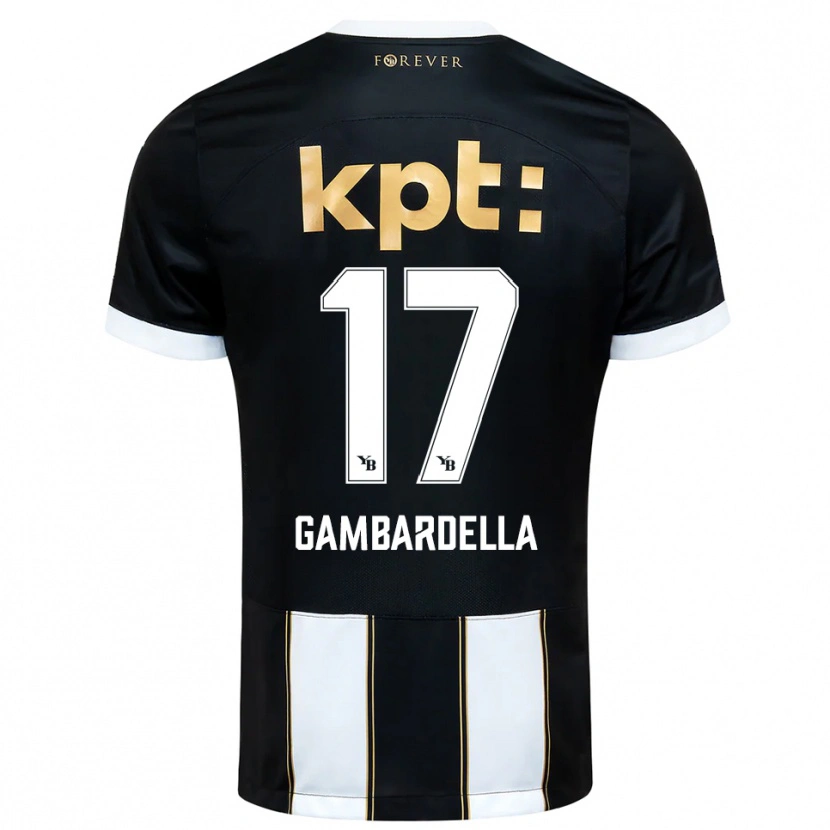 Danxen Herren Matteo Gambardella #17 Schwarz Weiß Auswärtstrikot Trikot 2025/26 T-Shirt