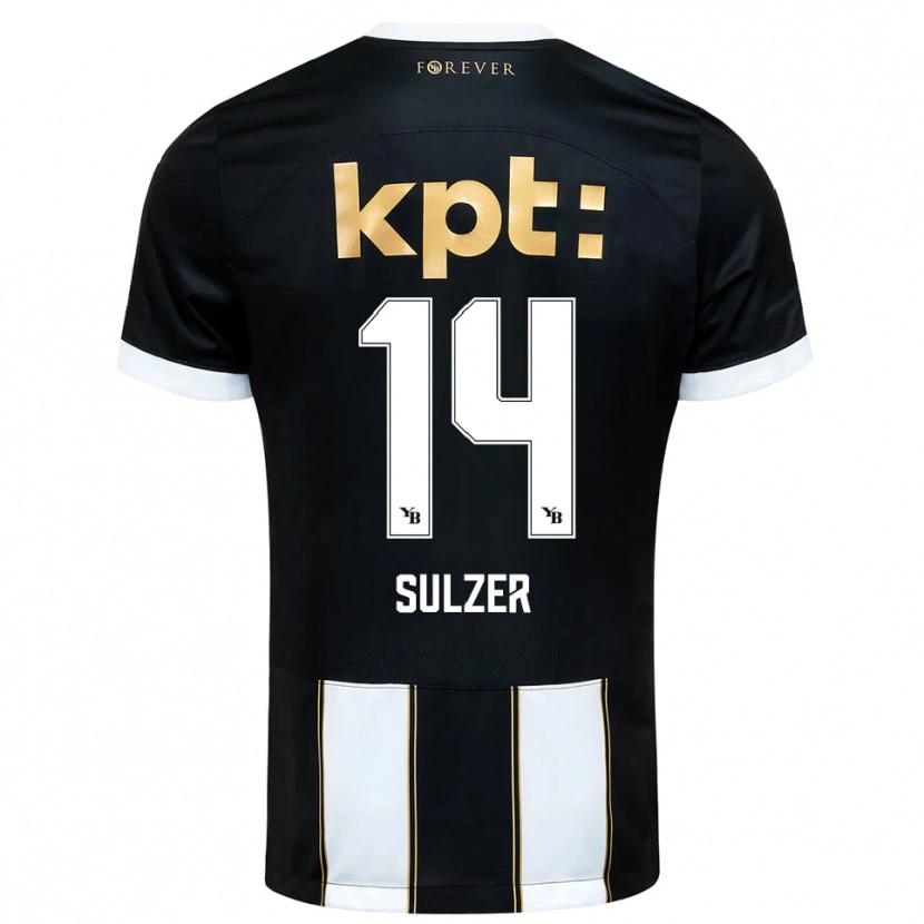 Danxen Herren Ilija Sulzer #14 Schwarz Weiß Auswärtstrikot Trikot 2025/26 T-Shirt