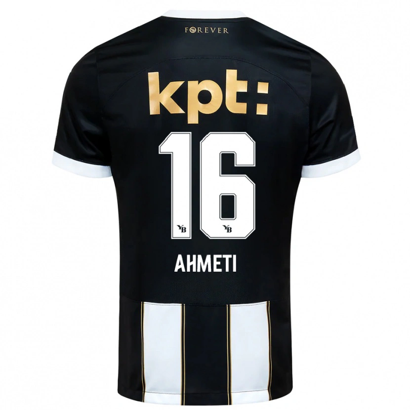 Danxen Herren Donart Ahmeti #16 Schwarz Weiß Auswärtstrikot Trikot 2025/26 T-Shirt