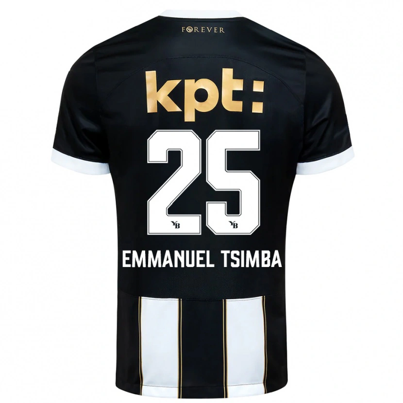 Danxen Herren Felix Emmanuel Tsimba #25 Schwarz Weiß Auswärtstrikot Trikot 2025/26 T-Shirt