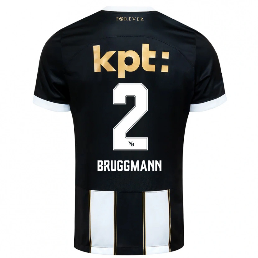 Danxen Herren Lino Bruggmann #2 Schwarz Weiß Auswärtstrikot Trikot 2025/26 T-Shirt