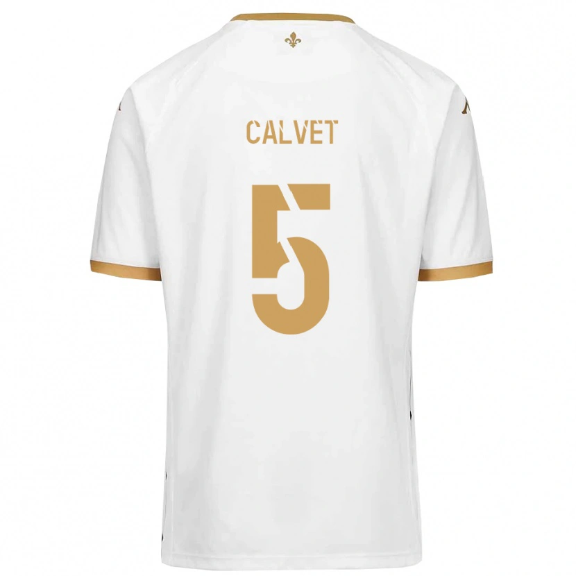Danxen Herren Raphaël Calvet #5 Weiß Gold Auswärtstrikot Trikot 2025/26 T-Shirt