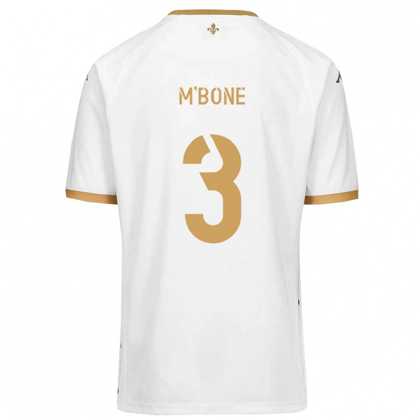 Danxen Herren Yannick M'bone #3 Weiß Gold Auswärtstrikot Trikot 2025/26 T-Shirt