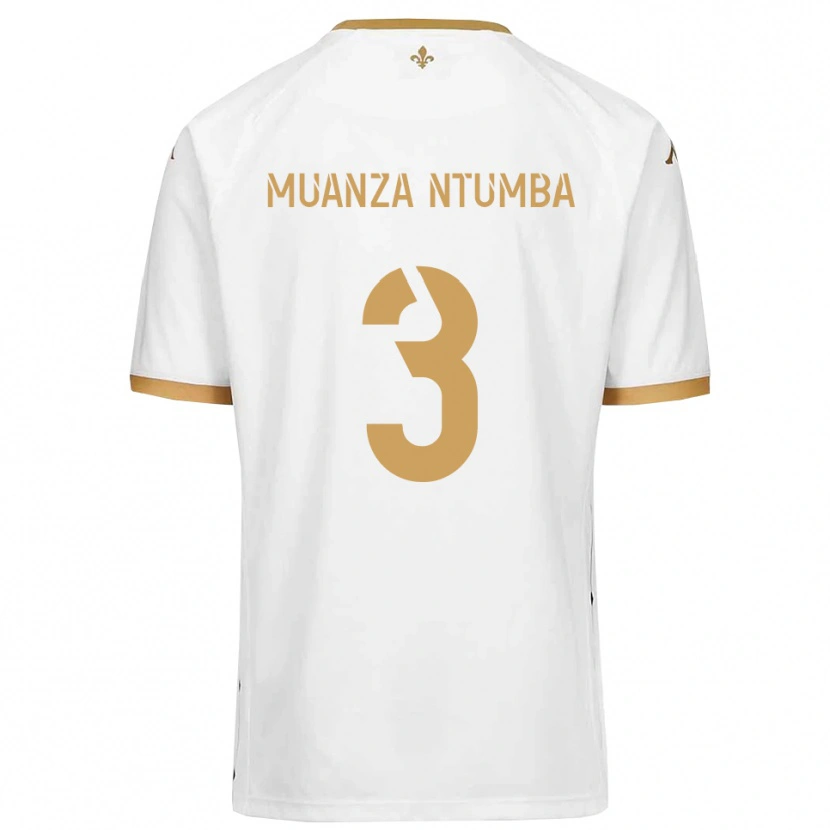 Danxen Herren Olivier Muanza Ntumba #3 Weiß Gold Auswärtstrikot Trikot 2025/26 T-Shirt