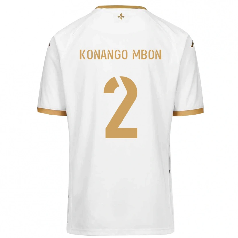 Danxen Herren Jordan Konango Mbon #2 Weiß Gold Auswärtstrikot Trikot 2025/26 T-Shirt