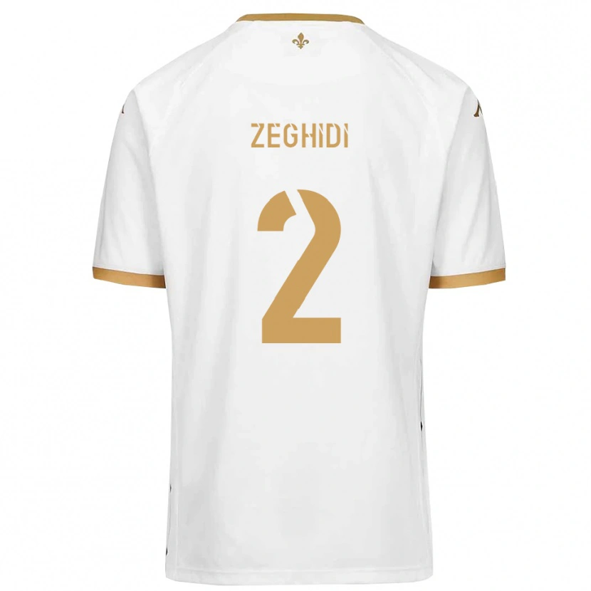 Danxen Herren Yanis Zeghidi #2 Weiß Gold Auswärtstrikot Trikot 2025/26 T-Shirt