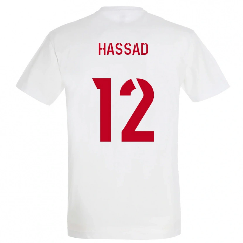 Danxen Herren Rayan Hassad #12 Weiß Rot Gelb Auswärtstrikot Trikot 2025/26 T-Shirt