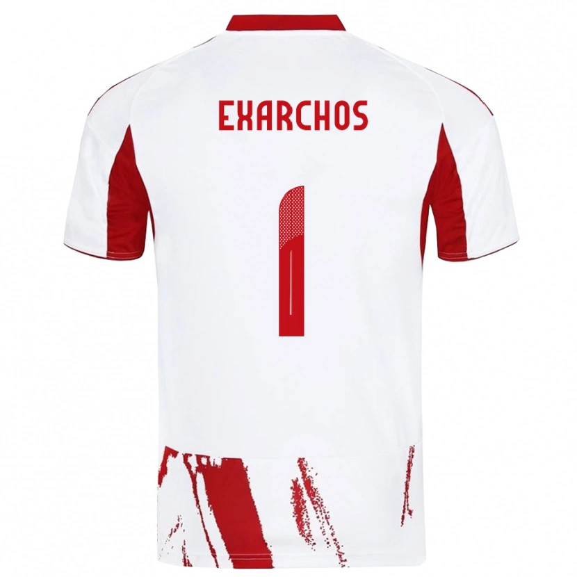 Danxen Herren Alexandros Exarchos #1 Weiß Rot Auswärtstrikot Trikot 2025/26 T-Shirt