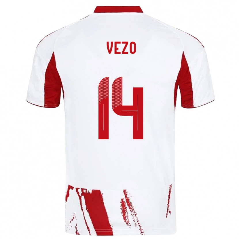 Danxen Herren Rúben Vezo #14 Weiß Rot Auswärtstrikot Trikot 2025/26 T-Shirt