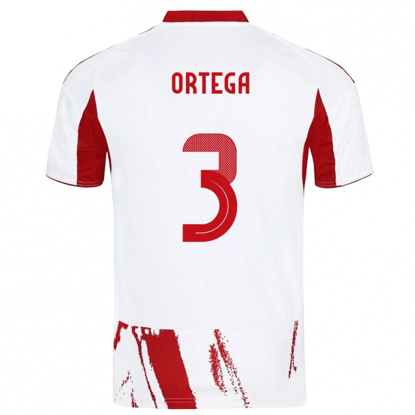 Danxen Herren Francisco Ortega #3 Weiß Rot Auswärtstrikot Trikot 2025/26 T-Shirt