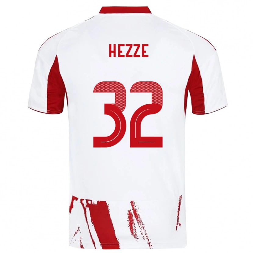 Danxen Herren Santiago Hezze #32 Weiß Rot Auswärtstrikot Trikot 2025/26 T-Shirt