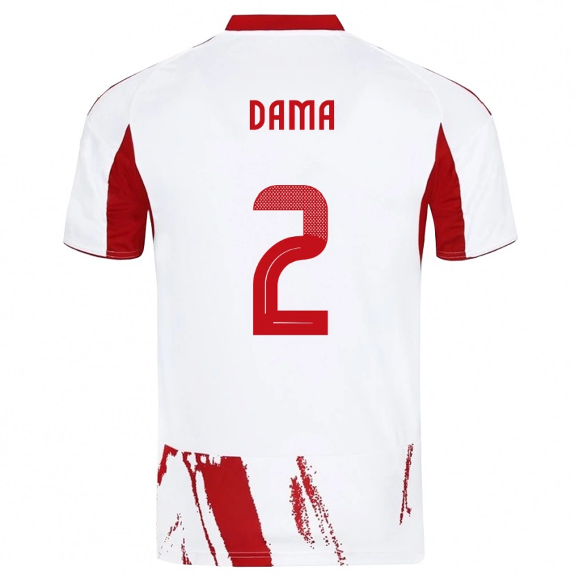 Danxen Herren Antonis Dama #2 Weiß Rot Auswärtstrikot Trikot 2025/26 T-Shirt