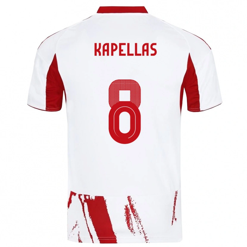 Danxen Herren Christos Kapellas #8 Weiß Rot Auswärtstrikot Trikot 2025/26 T-Shirt