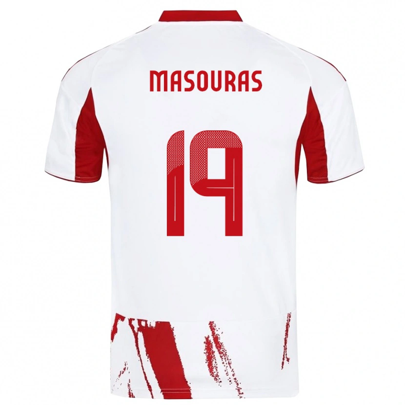 Danxen Herren Georgios Masouras #19 Weiß Rot Auswärtstrikot Trikot 2025/26 T-Shirt