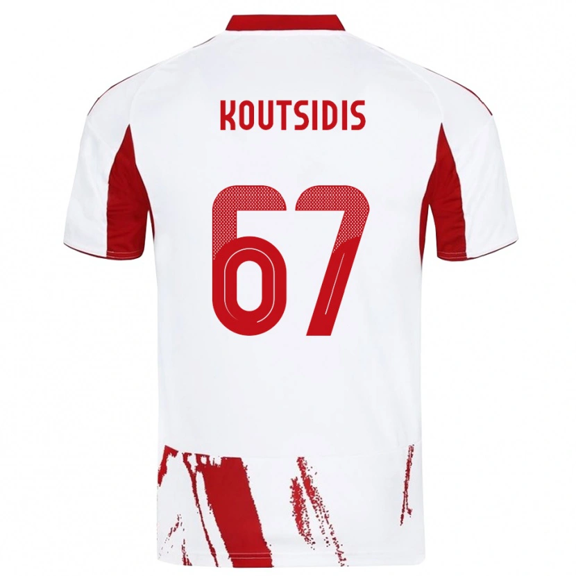 Danxen Herren Isidoros Koutsidis #67 Weiß Rot Auswärtstrikot Trikot 2025/26 T-Shirt