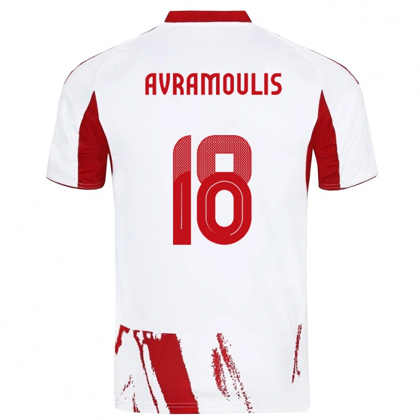 Danxen Herren Nikolaos Avramoulis #18 Weiß Rot Auswärtstrikot Trikot 2025/26 T-Shirt