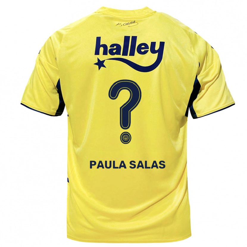 Danxen Herren María Paula Salas #0 Gelb Marineblau Auswärtstrikot Trikot 2025/26 T-Shirt