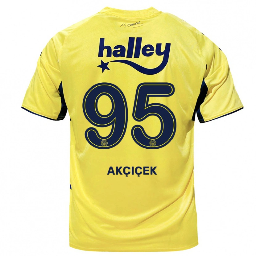 Danxen Herren Yusuf Akçiçek #95 Gelb Marineblau Auswärtstrikot Trikot 2025/26 T-Shirt