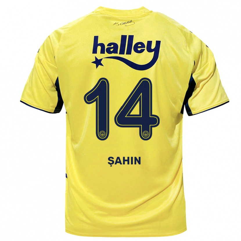 Danxen Herren Uğur Şahin #14 Gelb Marineblau Auswärtstrikot Trikot 2025/26 T-Shirt