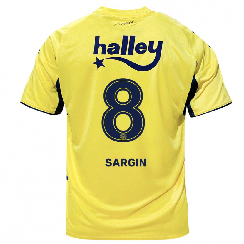 Danxen Herren Samet Sargın #8 Gelb Marineblau Auswärtstrikot Trikot 2025/26 T-Shirt