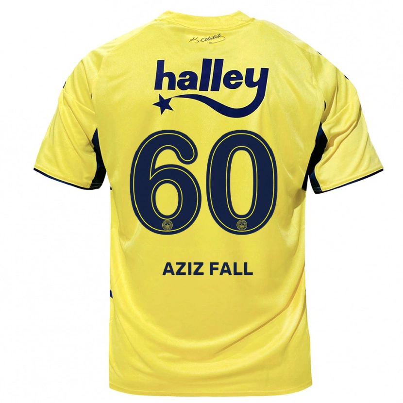 Danxen Herren Abdou Aziz Fall #60 Gelb Marineblau Auswärtstrikot Trikot 2025/26 T-Shirt